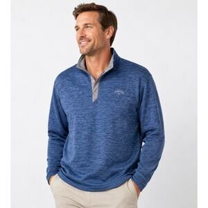 Callaway Men's XL Blue Heathered Performance Golf Pullover EUC Country Club Luxe